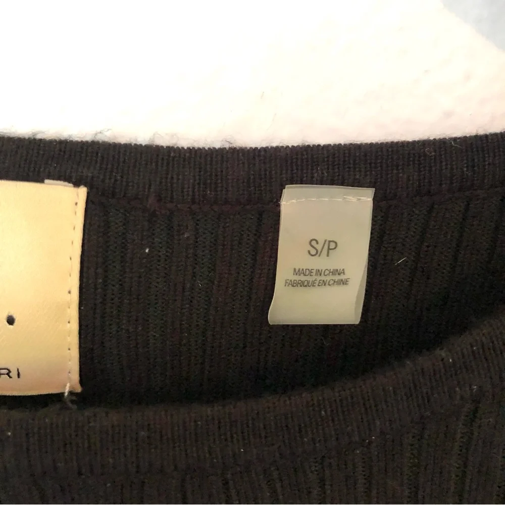 Elie Tahari Ribbed Striped Sweater Small Black White